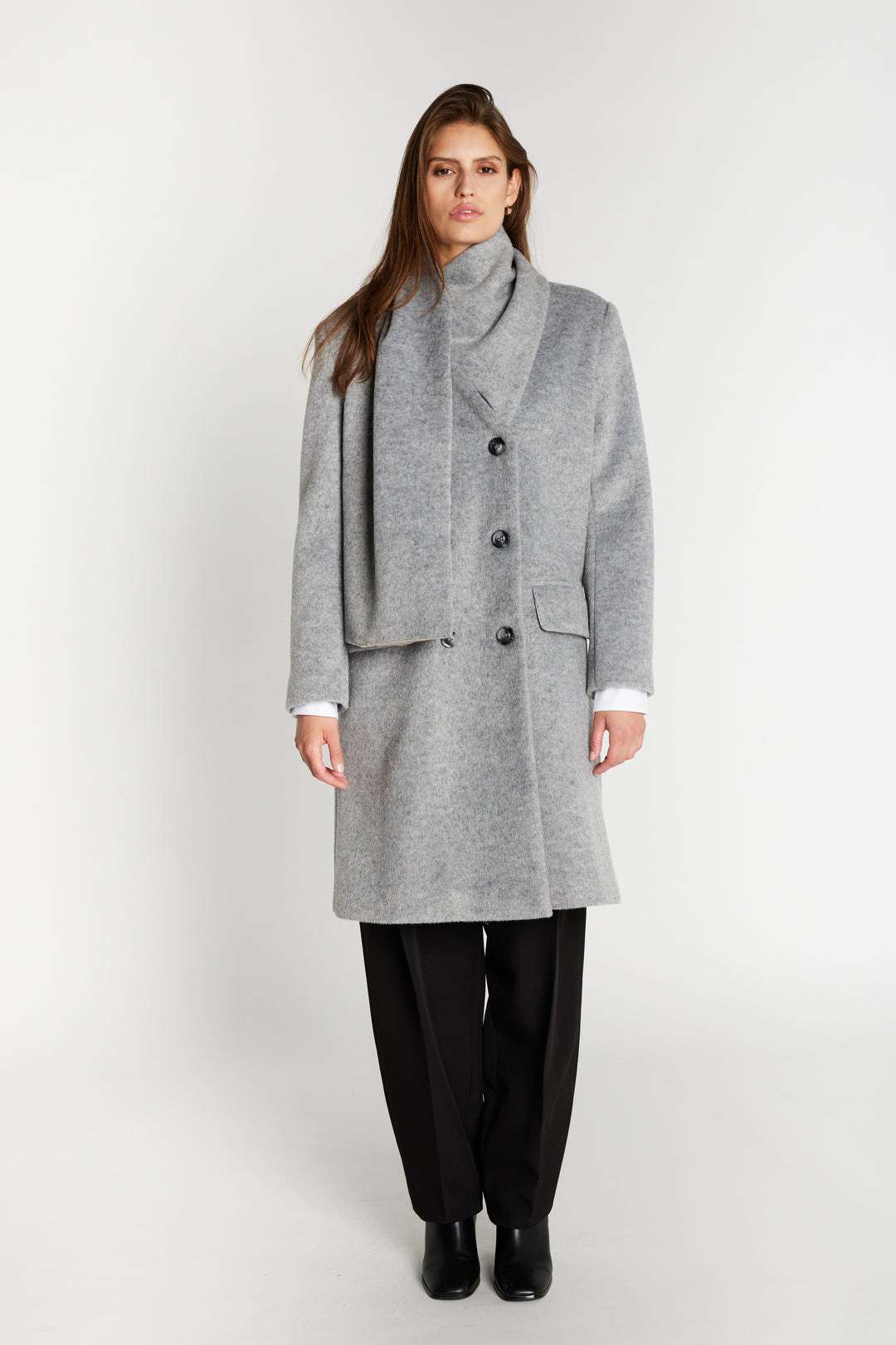 Bruuns Bazaar Women JubaBBAureve coat Outerwear Grey Melange