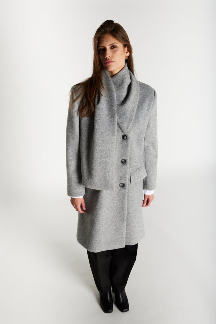Bruuns Bazaar Women JubaBBAureve coat Outerwear Grey Melange