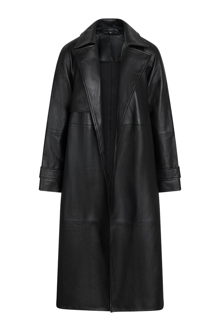 Bruuns Bazaar Women KastanjeBBLeather Trenchcoat Outerwear Black