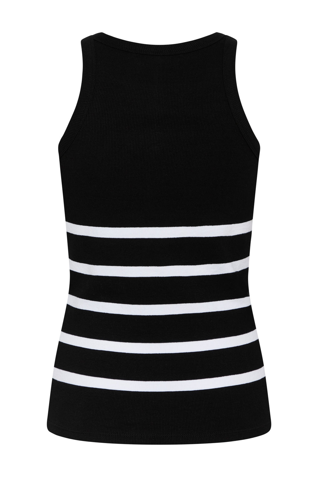 Bruuns Bazaar Women KatyBBRib Stribed Tank top T-shirts Black w. white stripe