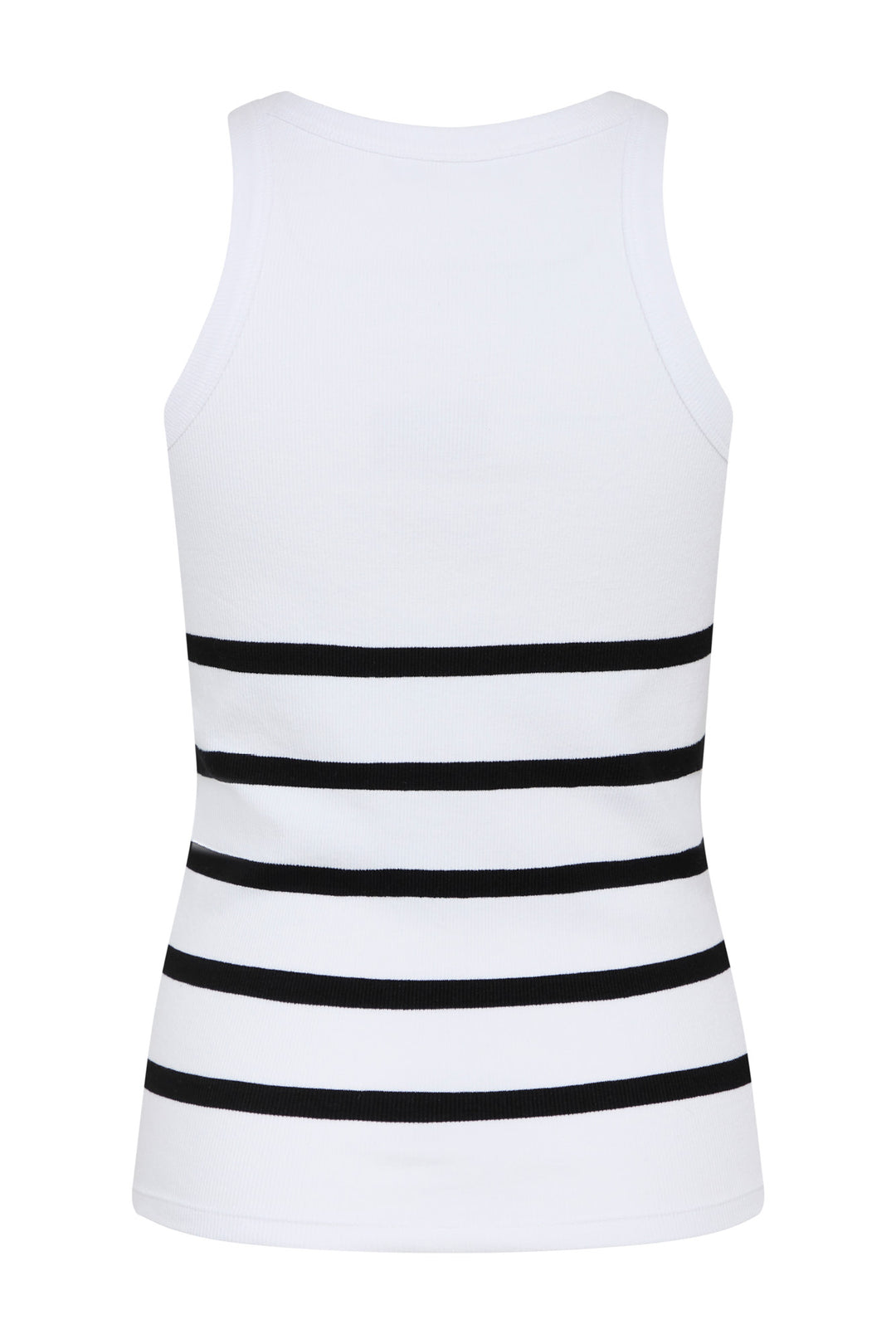 Bruuns Bazaar Women KatyBBRib Stribed Tank top T-shirts White w. black stripe