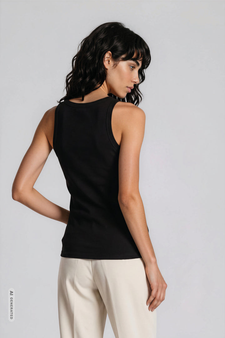 Bruuns Bazaar Women KatyBB Rib Tank top T-shirts Black