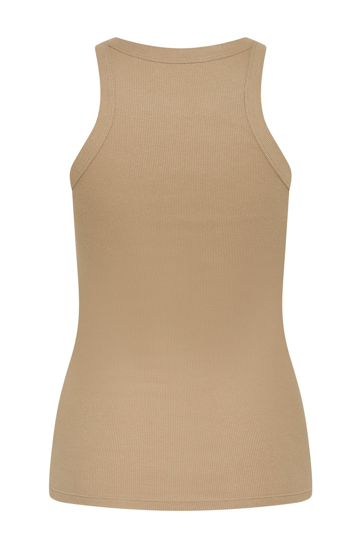 Bruuns Bazaar Women KatyBB Rib Tank top T-shirts Roasted Grey Khaki