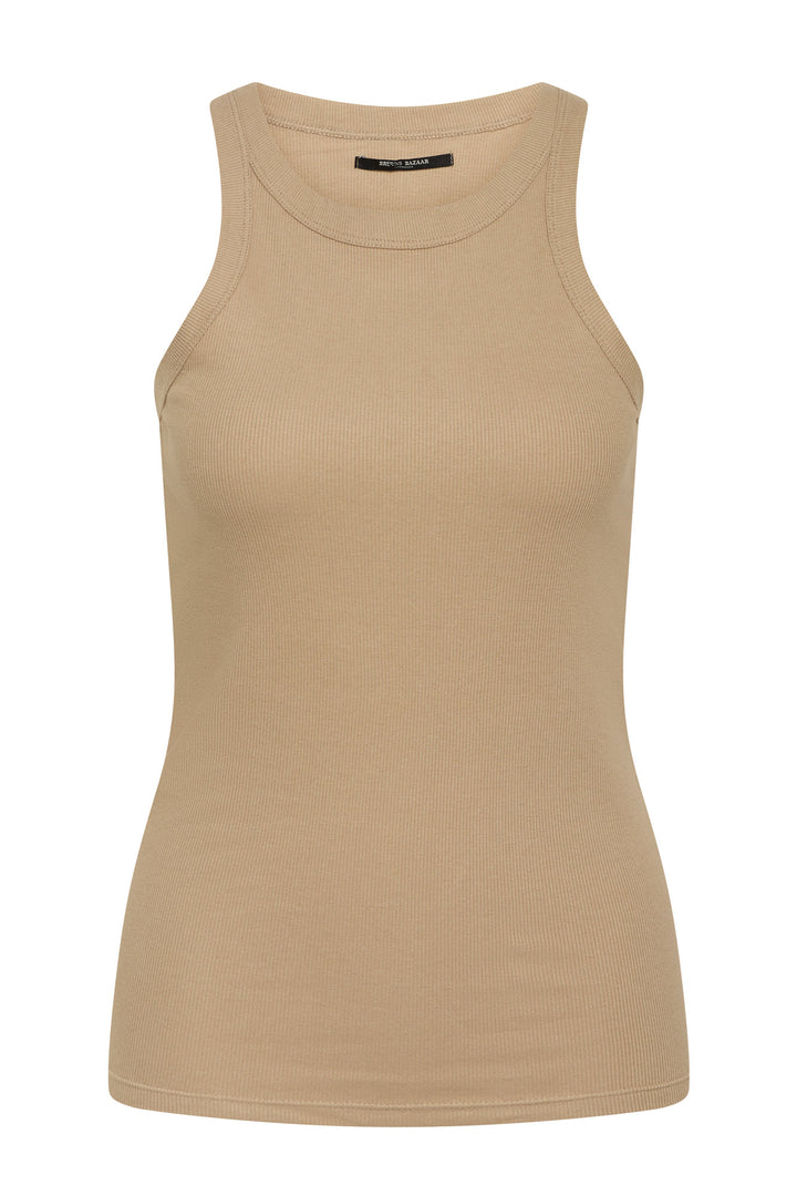 Bruuns Bazaar Women KatyBB Rib Tank top T-shirts Roasted Grey Khaki