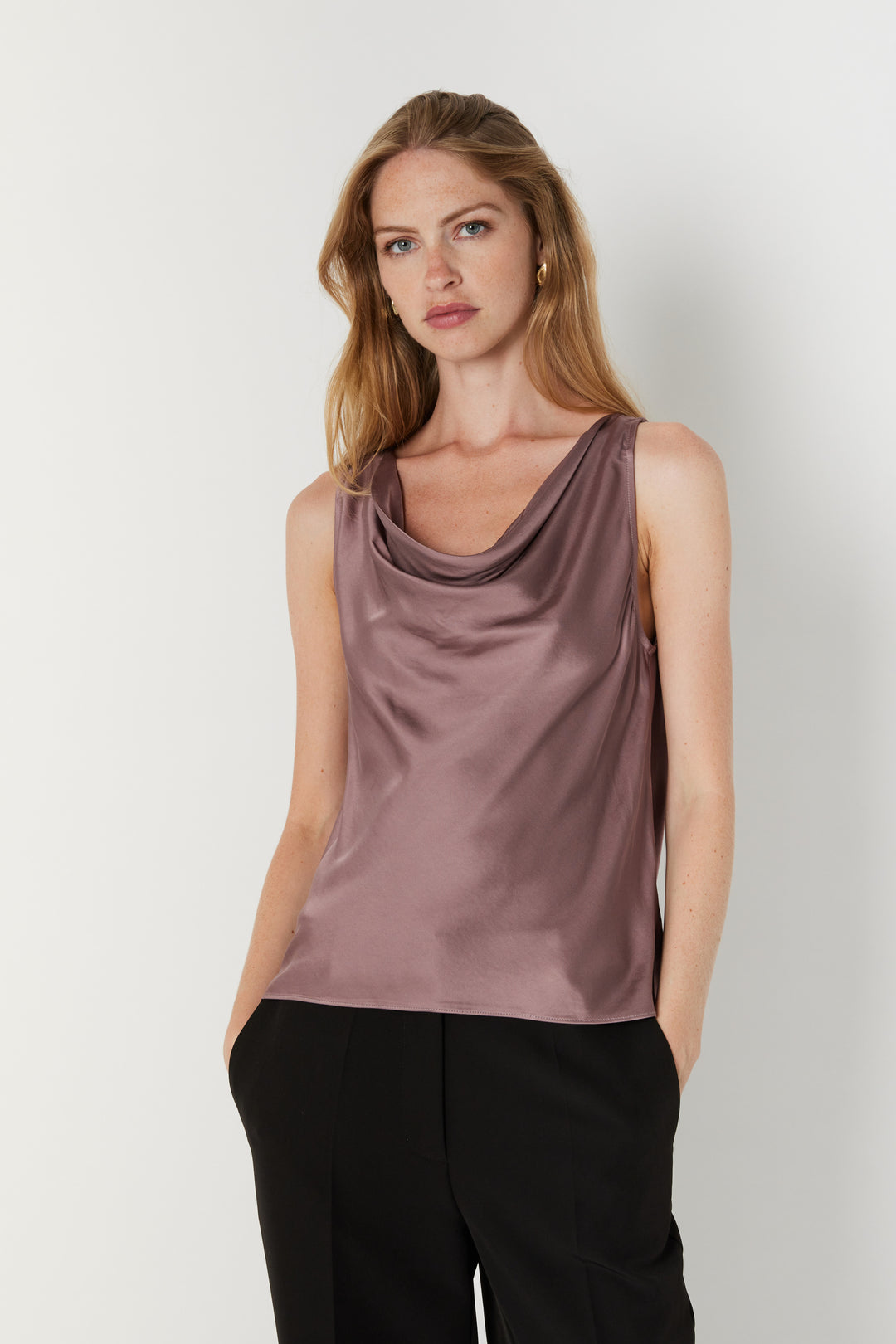 Bruuns Bazaar Women KorthalsiaBBCowl top Blouse Twilligth Mauve