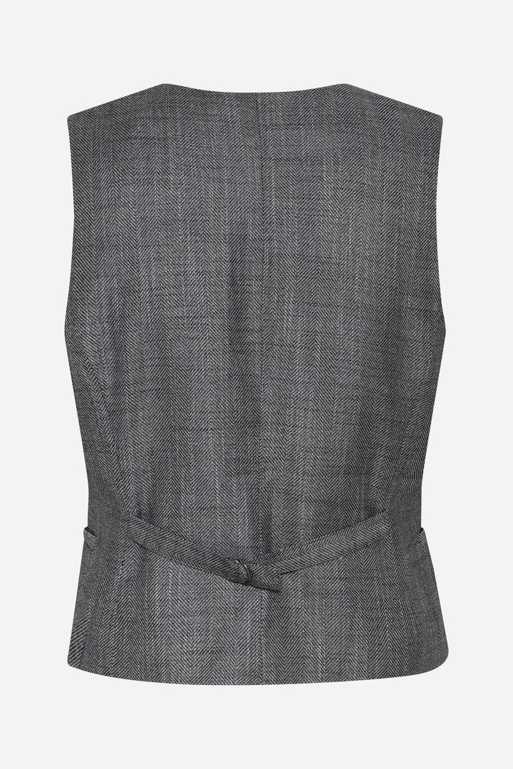 Bruuns Bazaar Women KuraBBBielle Waistcoat Vest Grey Herringbone