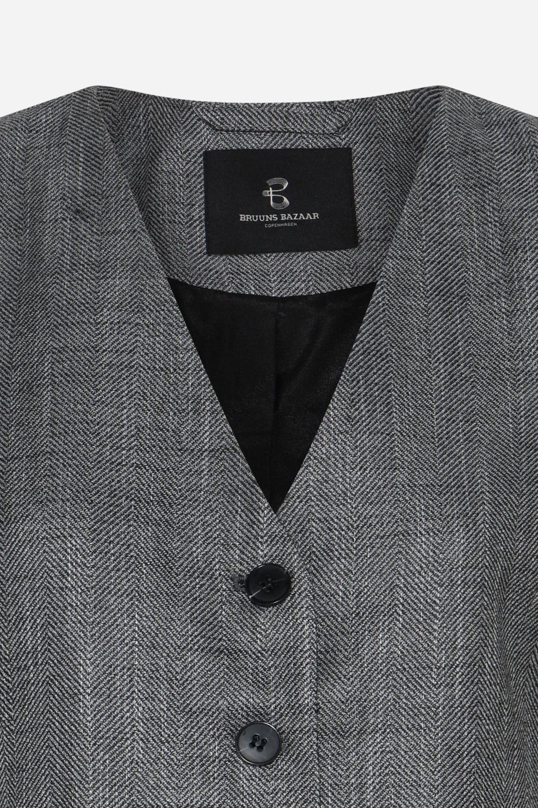 Bruuns Bazaar Women KuraBBBielle Waistcoat Vest Grey Herringbone