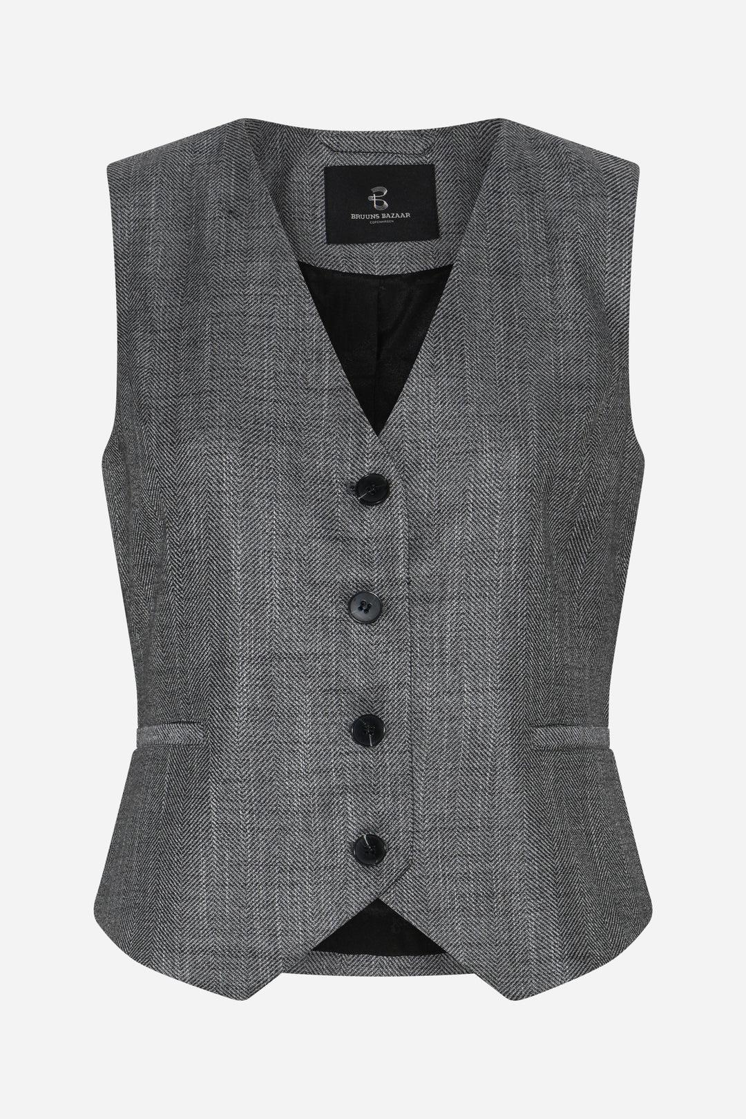 Bruuns Bazaar Women KuraBBBielle Waistcoat Vest Grey Herringbone