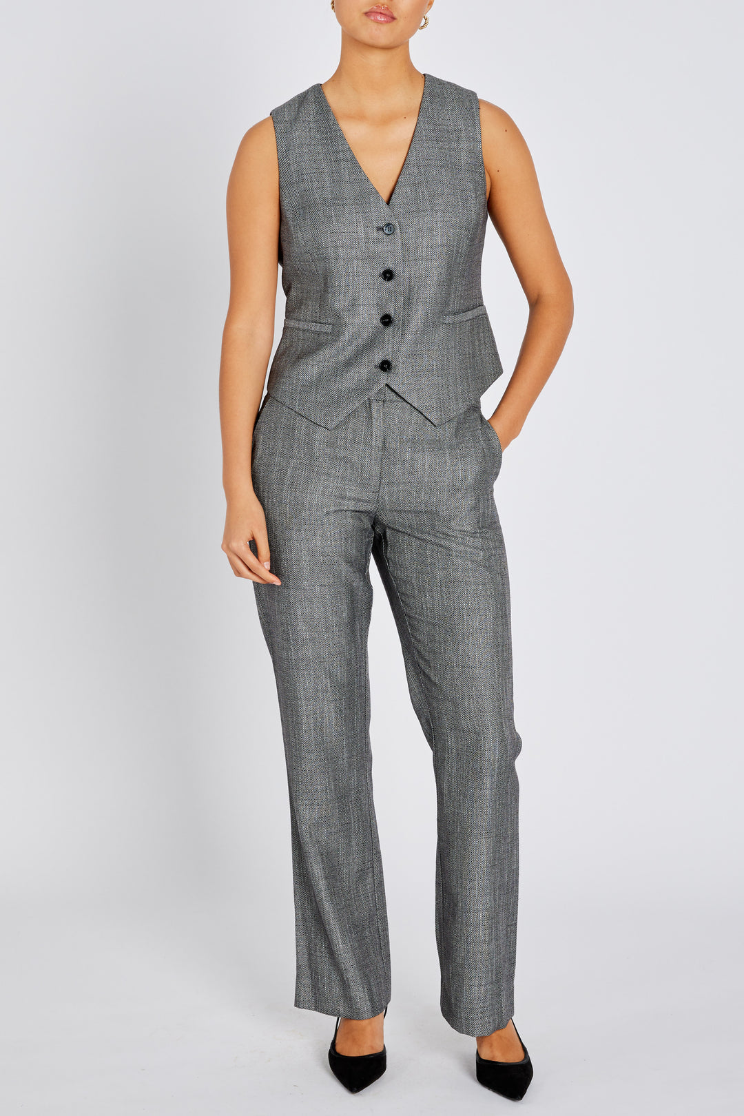 Bruuns Bazaar Women KuraBBVilda pants Pants Grey Herringbone