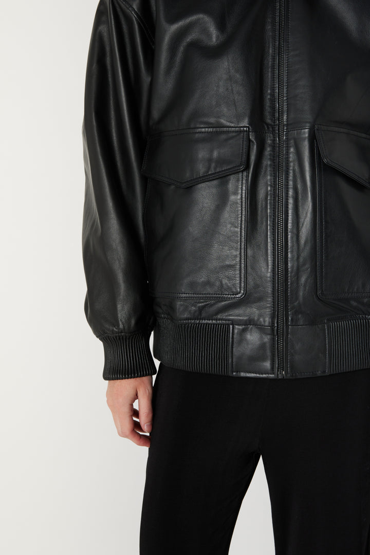 Bruuns Bazaar Women LeatherBBpilot jacket Outerwear Black
