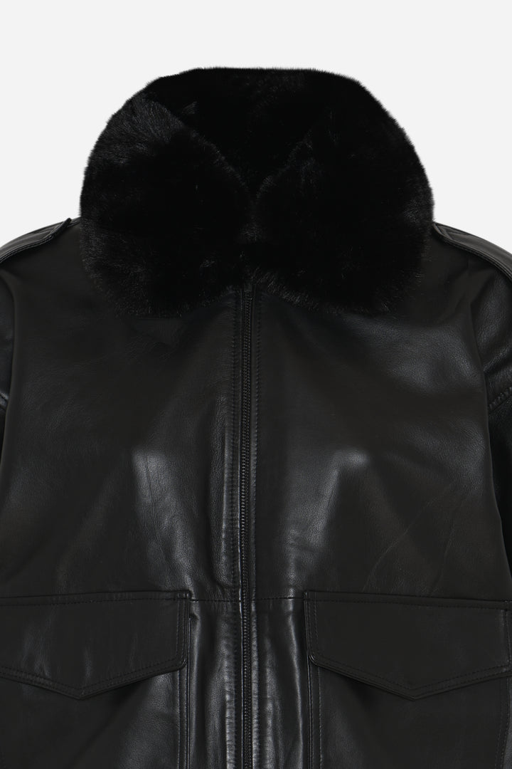 Bruuns Bazaar Women LeatherBBpilot jacket Outerwear Black