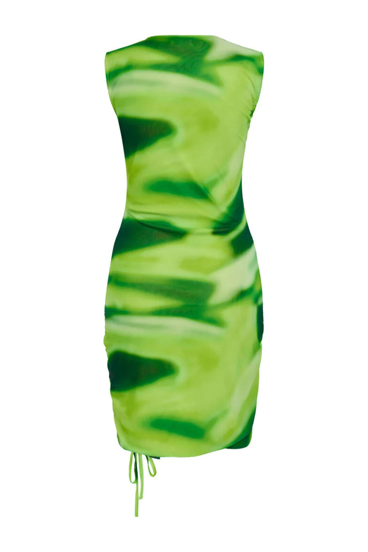 BZR MelaBZCrinckle dress Dress Lime AOP