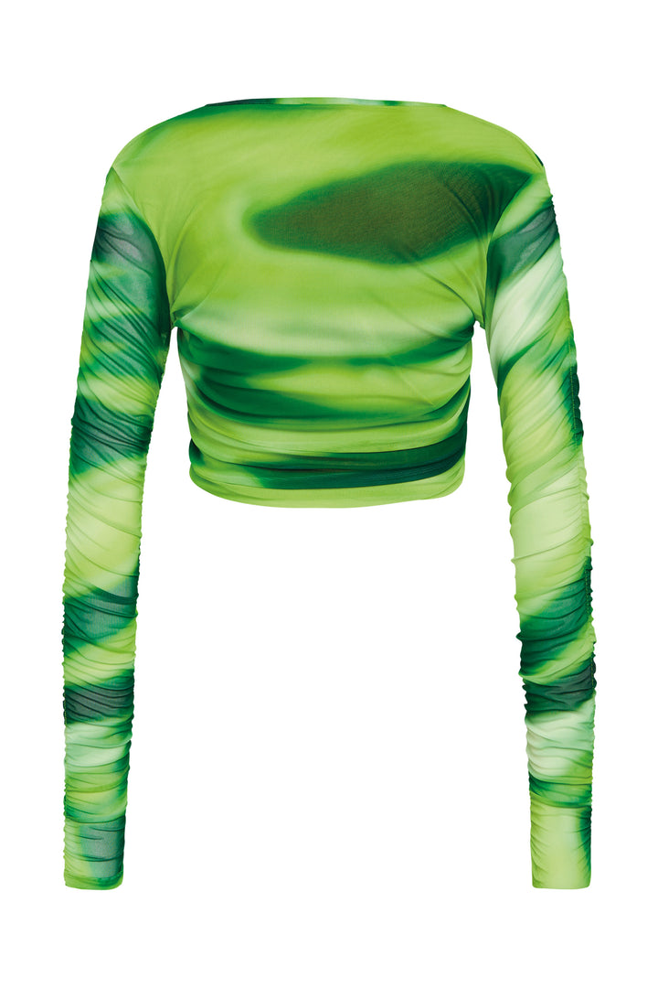 BZR MelaBZDrawsina top blouse Lime AOP