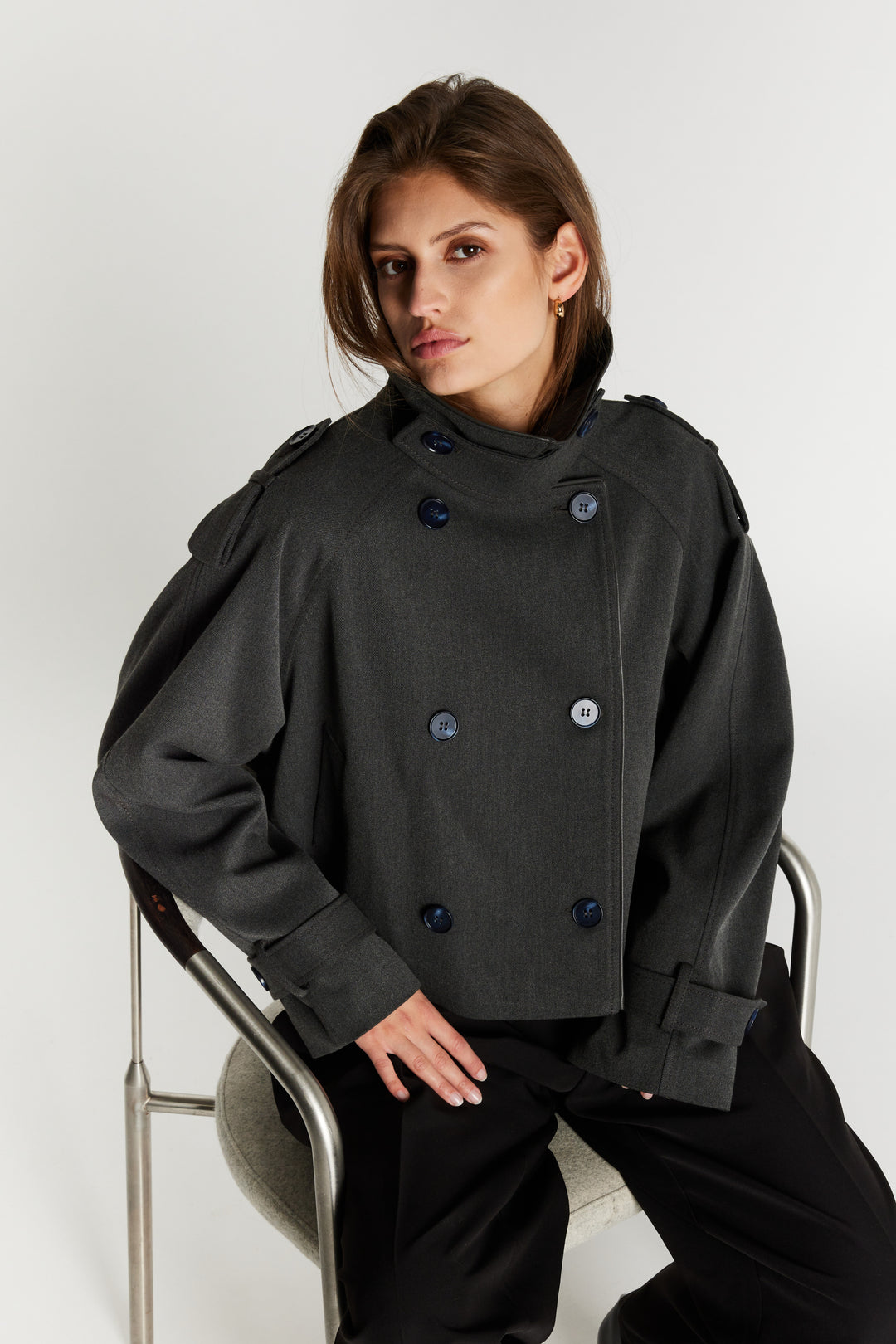 Bruuns Bazaar Women OncocaBBShort trenchcoat Outerwear Grey