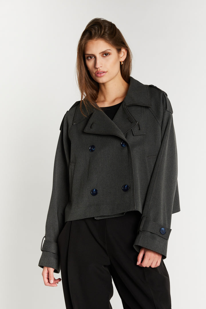Bruuns Bazaar Women OncocaBBShort trenchcoat Outerwear Grey