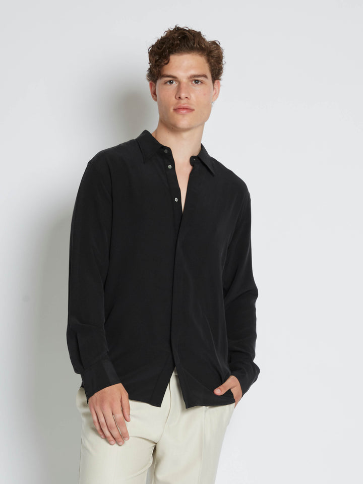 Bruuns Bazaar Men SilkBBGilbert shirt Shirts Black