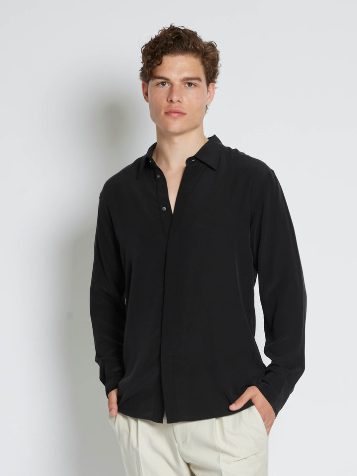 Bruuns Bazaar Men SilkBBGilbert shirt Shirts Black