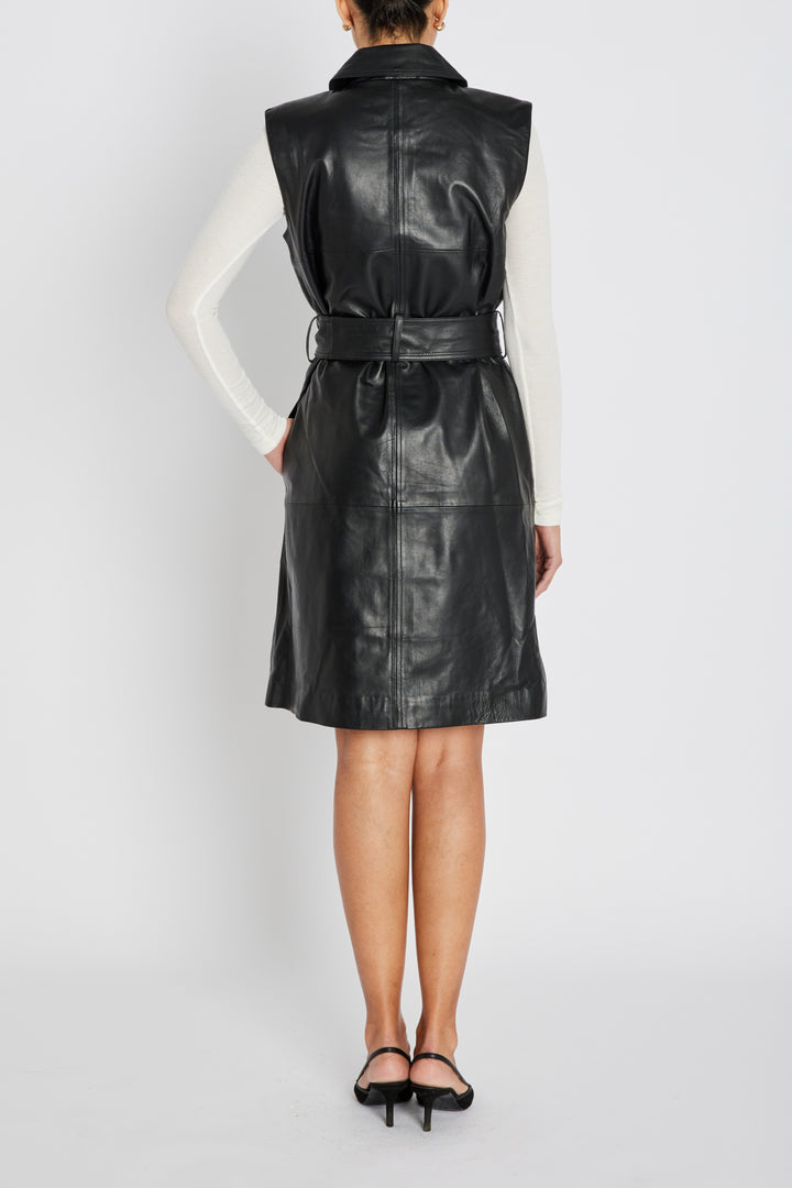 Bruuns Bazaar Women SoftBBToria Leather dress Dress Black
