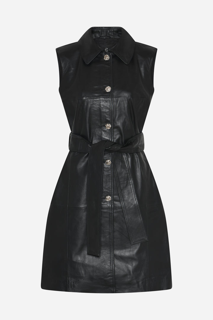 Bruuns Bazaar Women SoftBBToria Leather dress Dress Black