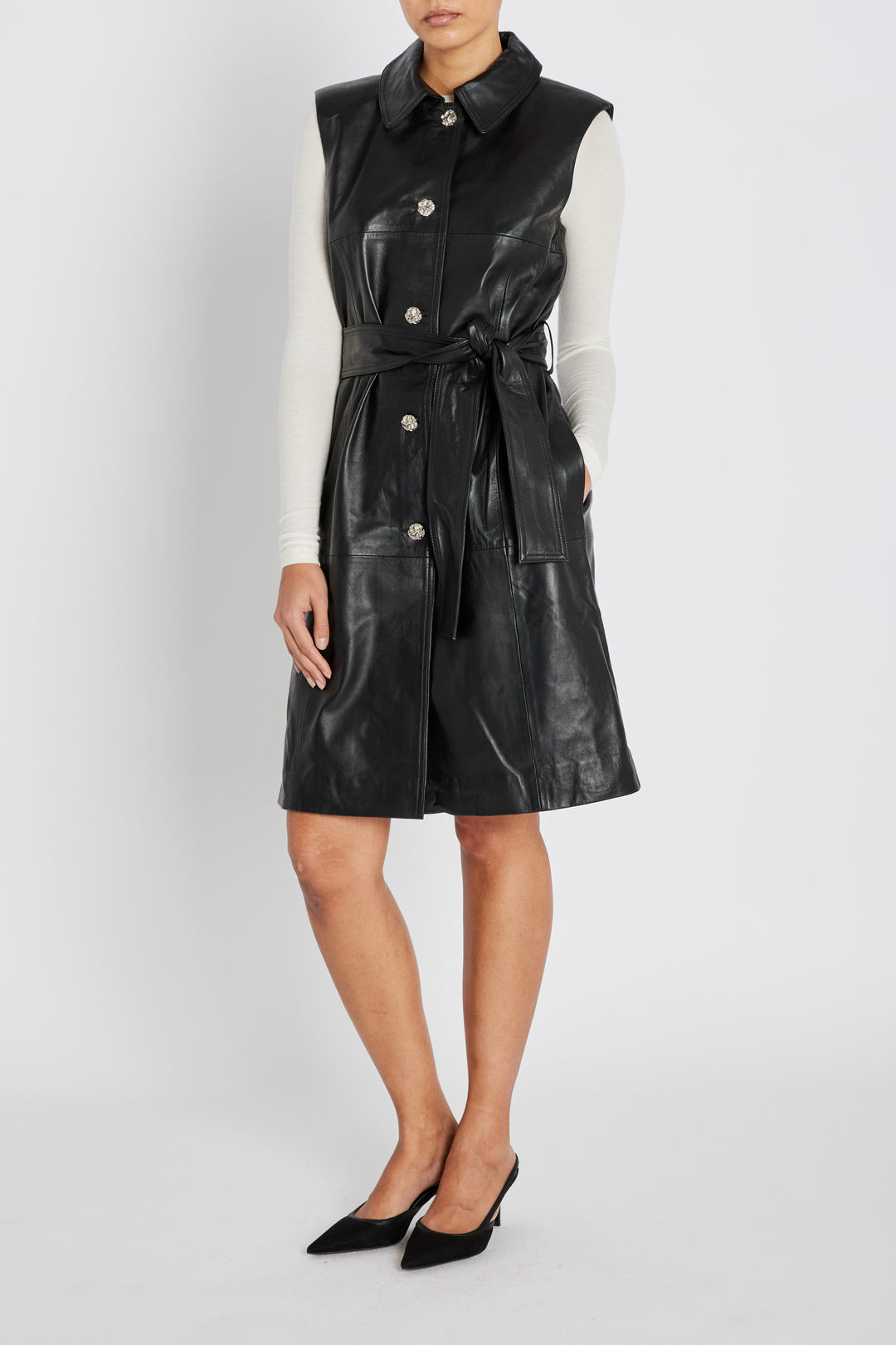 Bruuns Bazaar Women SoftBBToria Leather dress Dress Black