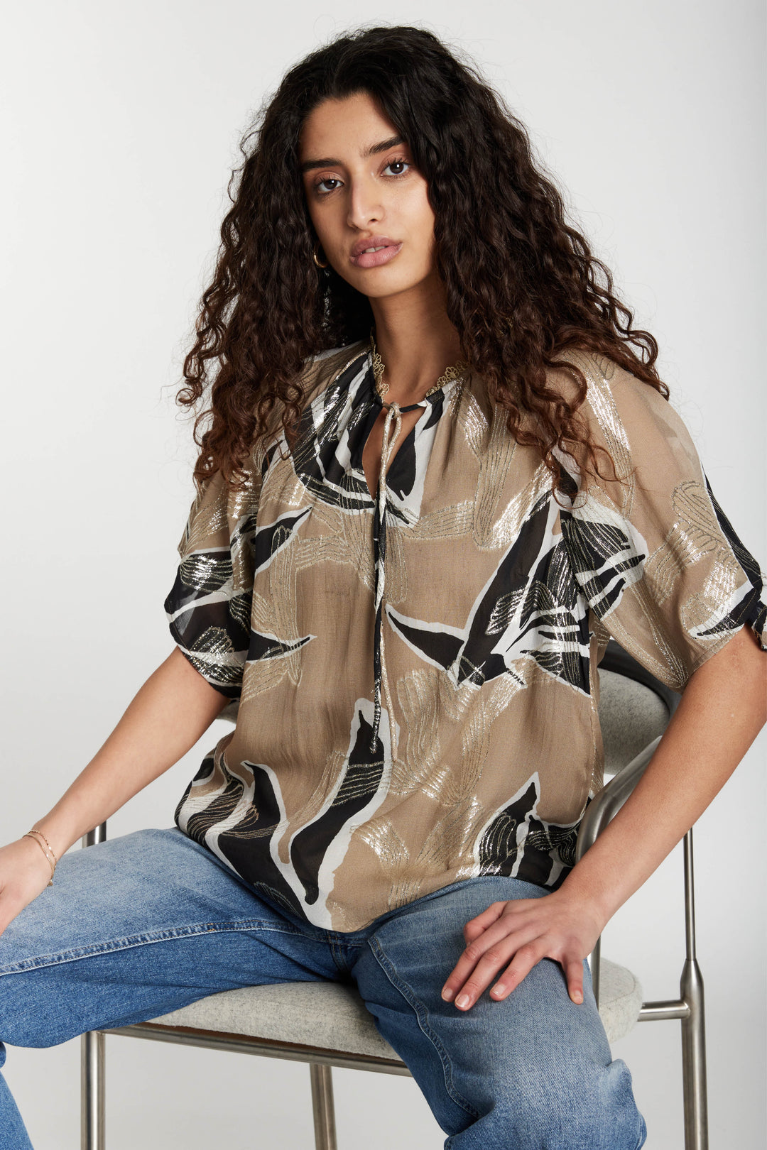 Bruuns Bazaar Women SommiBBKarly blouse Blouse Leaves Artwork