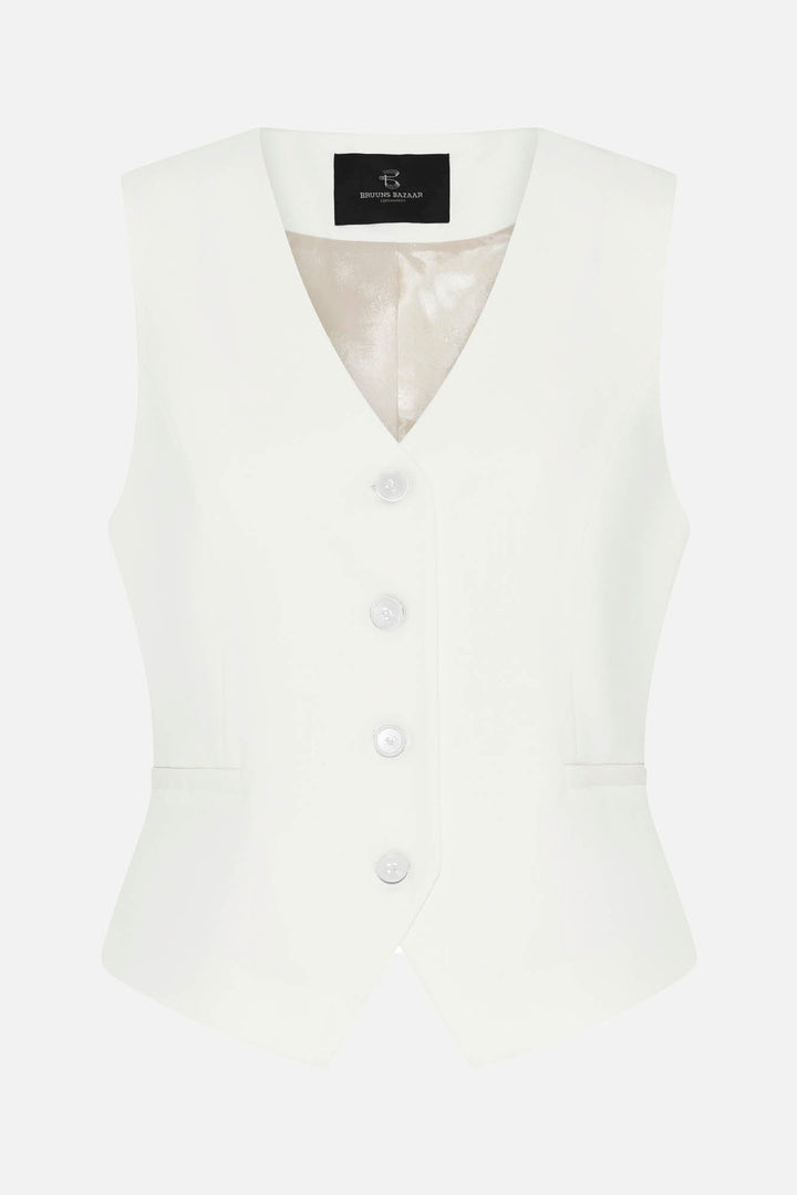 Bruuns Bazaar Women StaticeBBBielle waistcoat Blazer Snow White