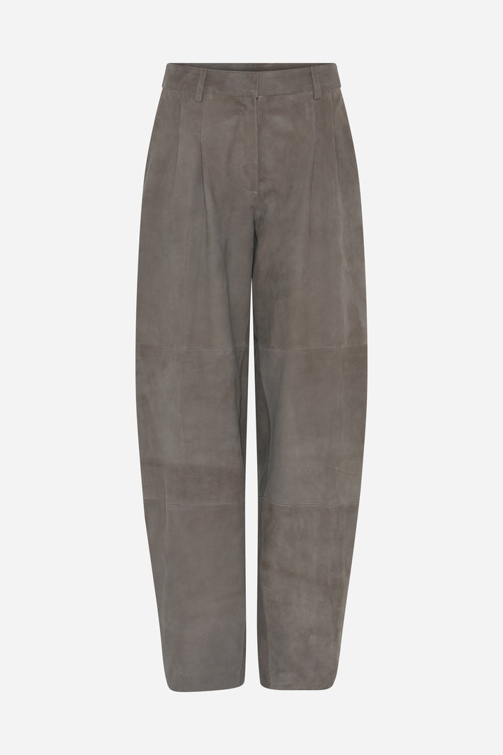 Bruuns Bazaar Women SuedaBBBarel suede pants Pants Taupe grey