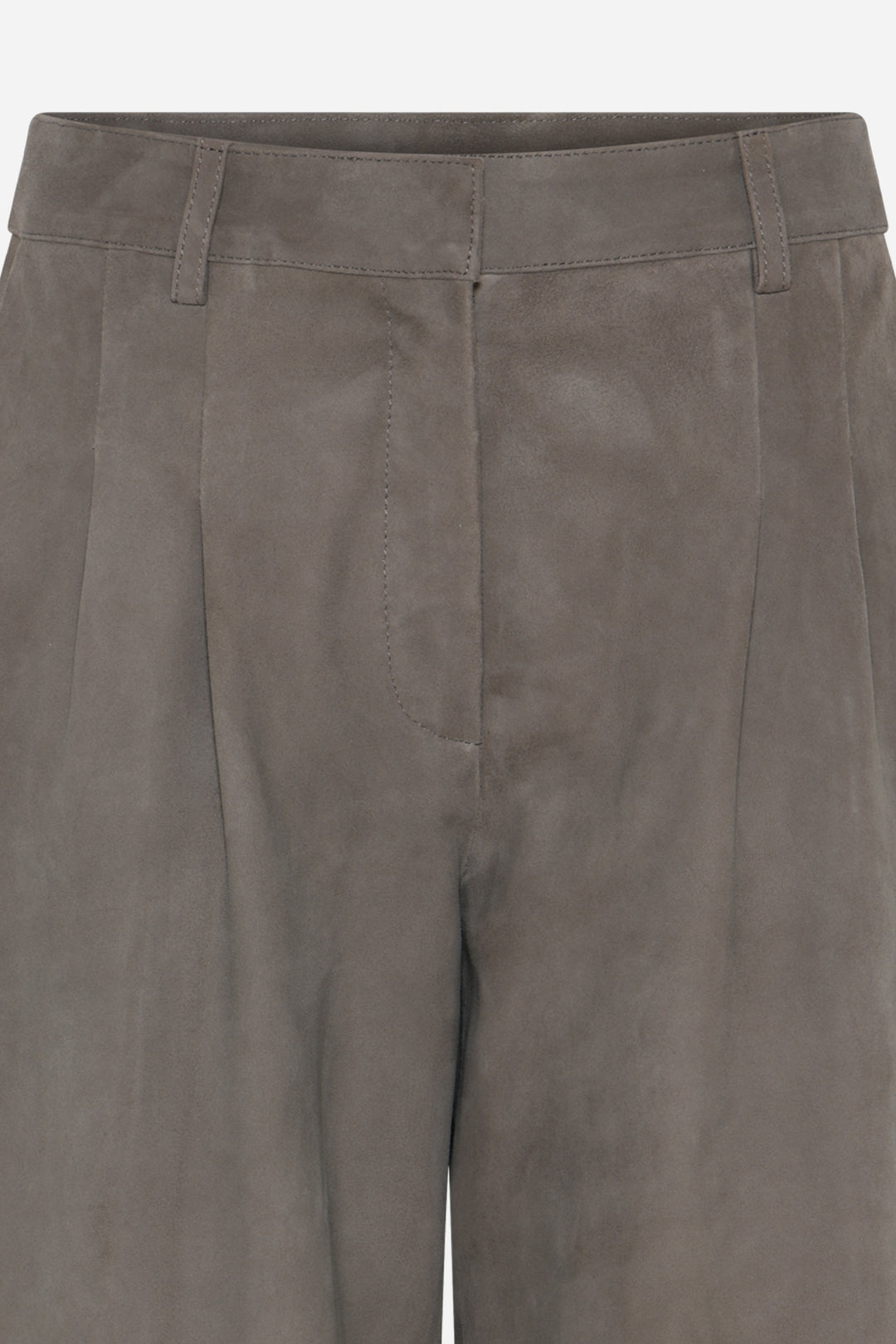 Bruuns Bazaar Women SuedaBBBarel suede pants Pants Taupe grey