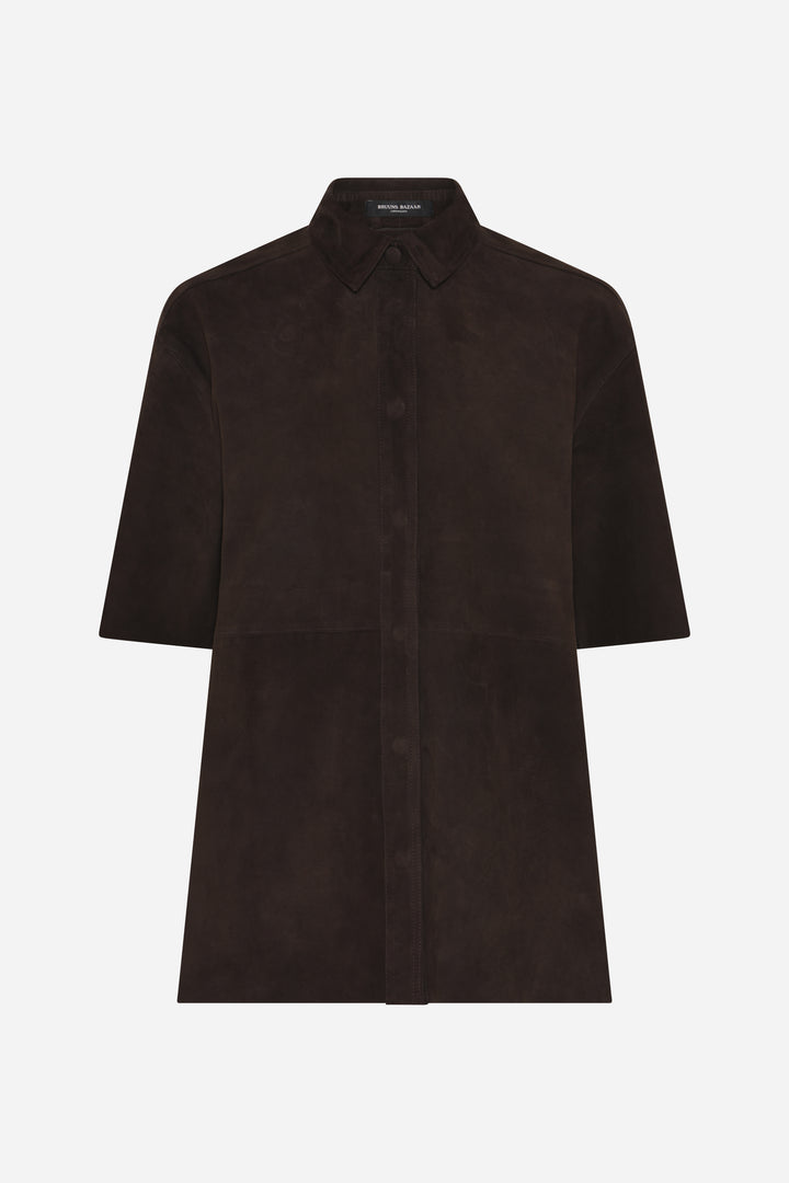 Bruuns Bazaar Women SuedaBBCastania suede shirt Shirts Dark Brown