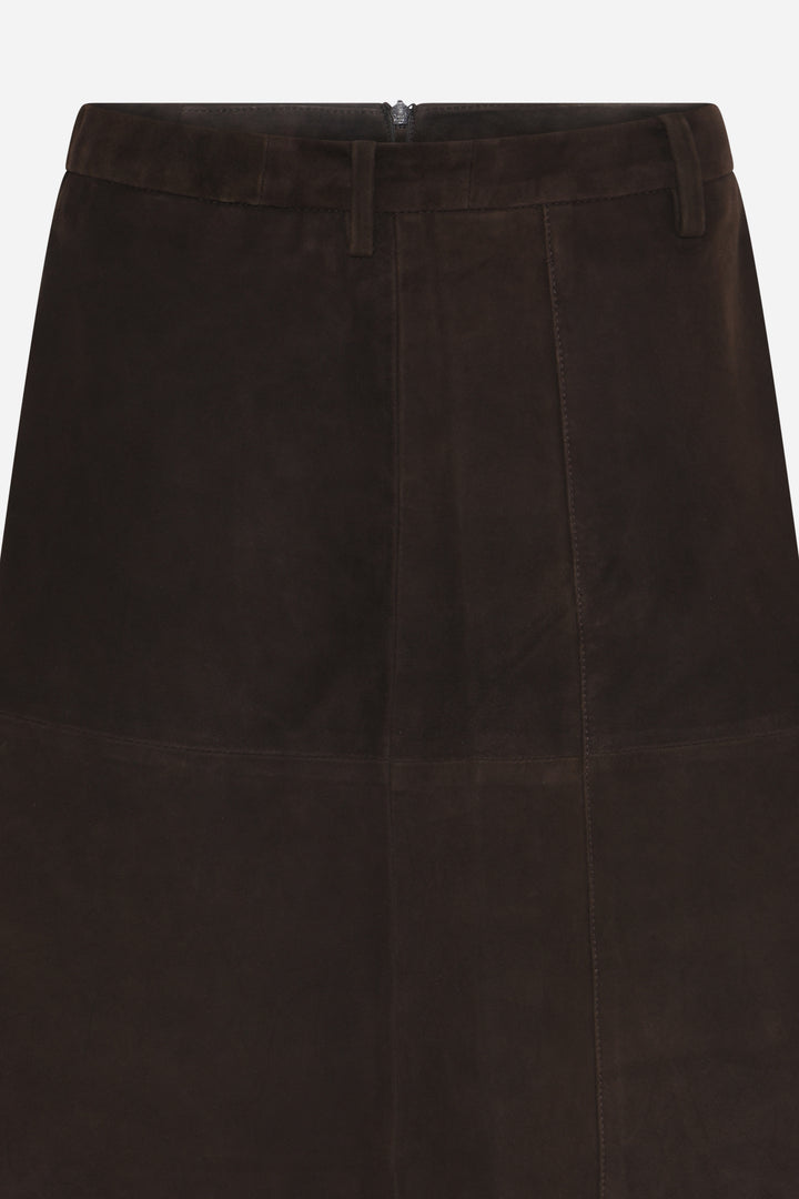 Bruuns Bazaar Women SuedaBBIrene suede skirt Skirt Dark Brown
