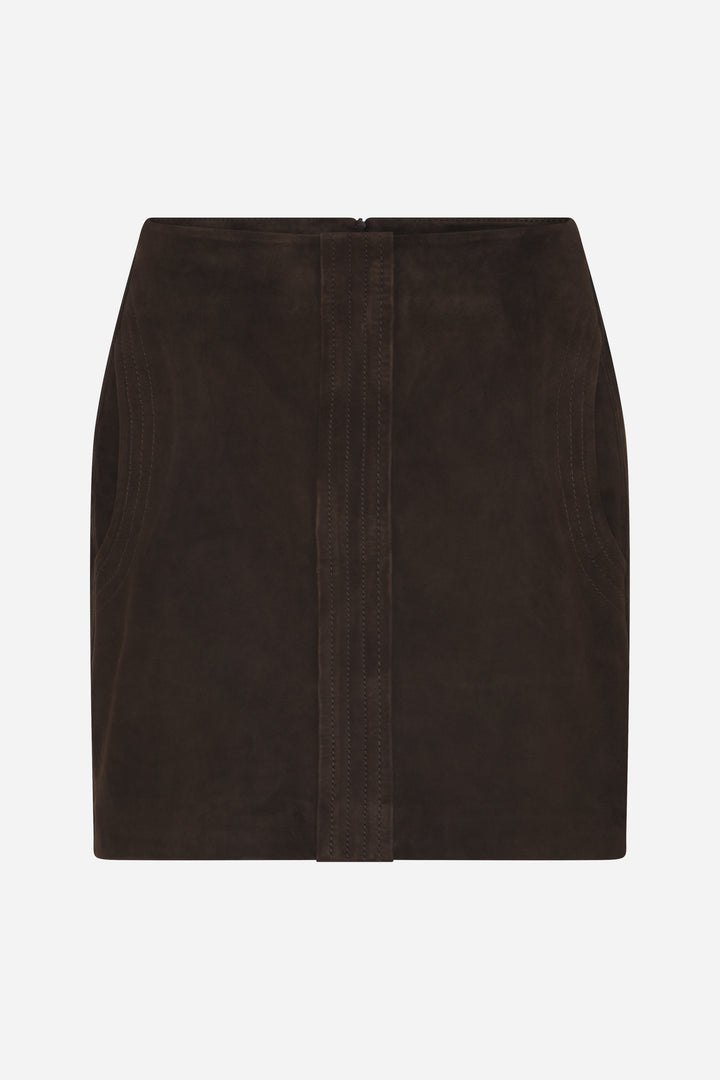 Bruuns Bazaar Women SuedaBBSianata suede skirt Skirt Dark Brown
