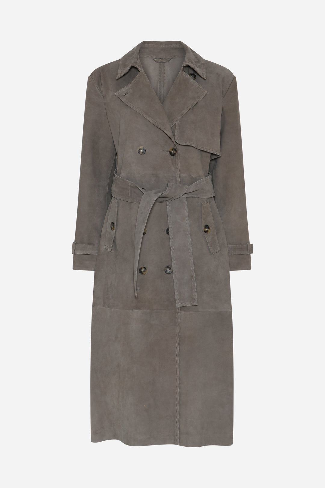 Bruuns Bazaar Women SuedaBBWiolas suede coat Outerwear Taupe grey