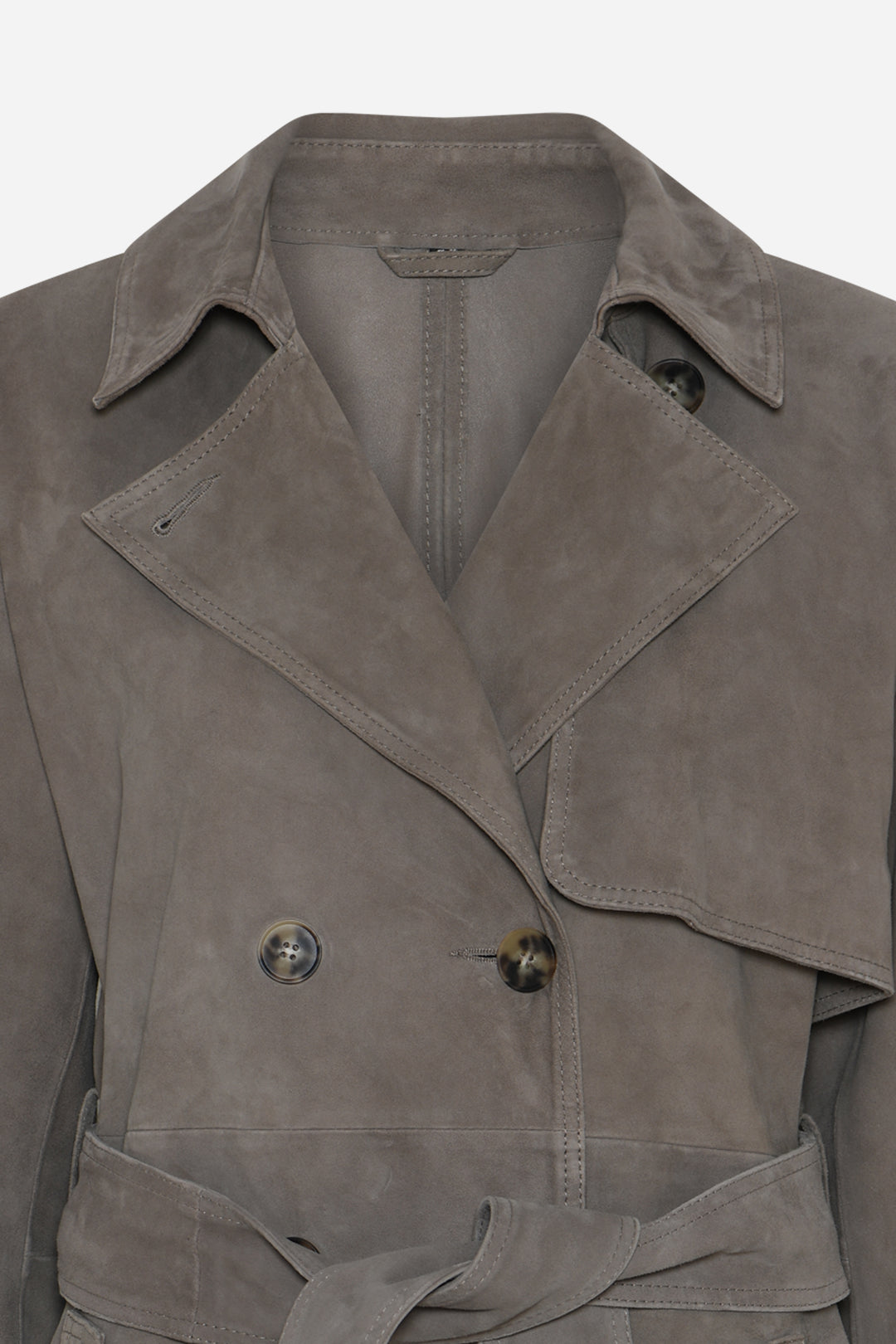 Bruuns Bazaar Women SuedaBBWiolas suede coat Outerwear Taupe grey