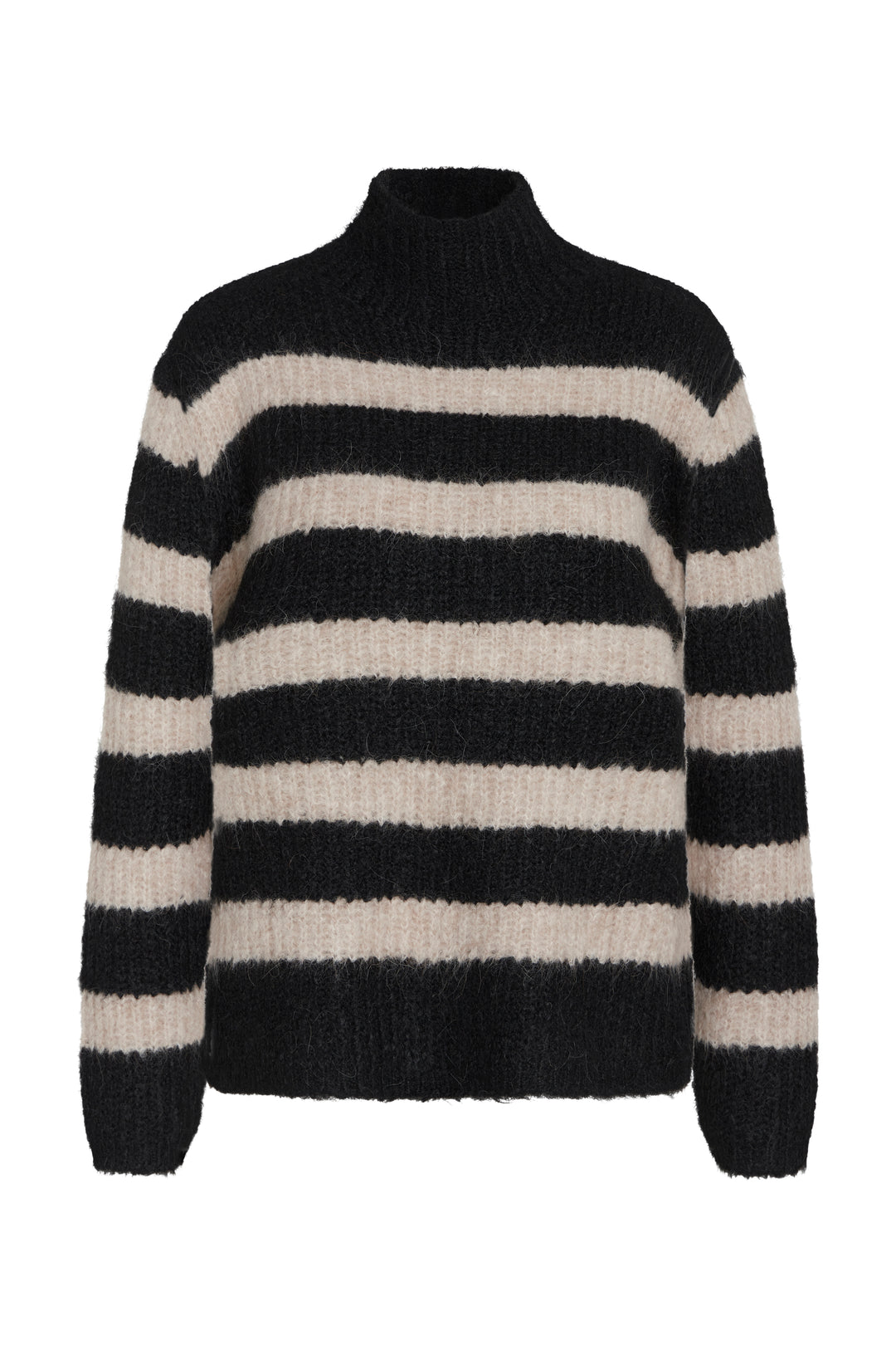 Bruuns Bazaar Women SyringaBBTika knit Knit Black/Beige Stripes