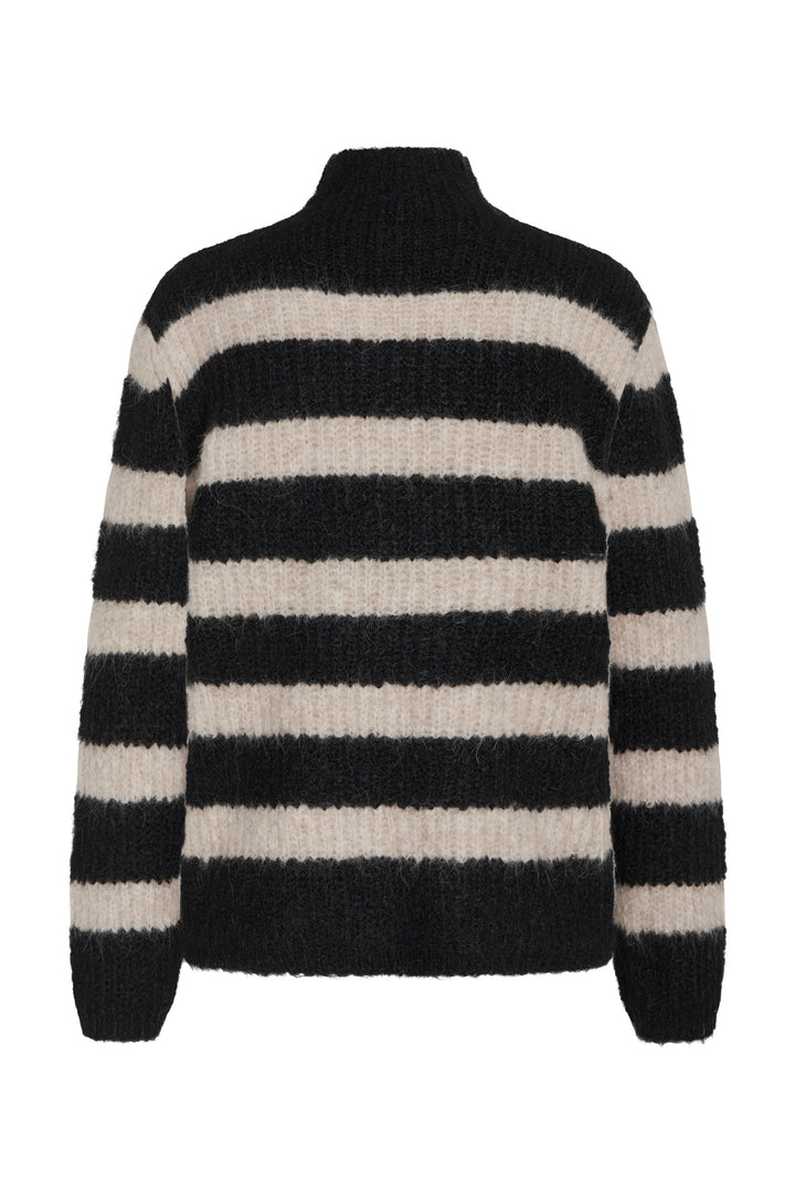 Bruuns Bazaar Women SyringaBBTika knit Knit Black/Beige Stripes