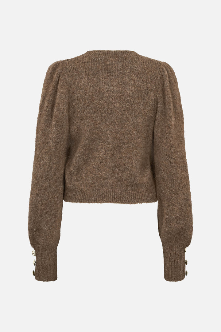 Bruuns Bazaar Women SyringabrushedBBKrista knit cardigan Knit Dark Brown