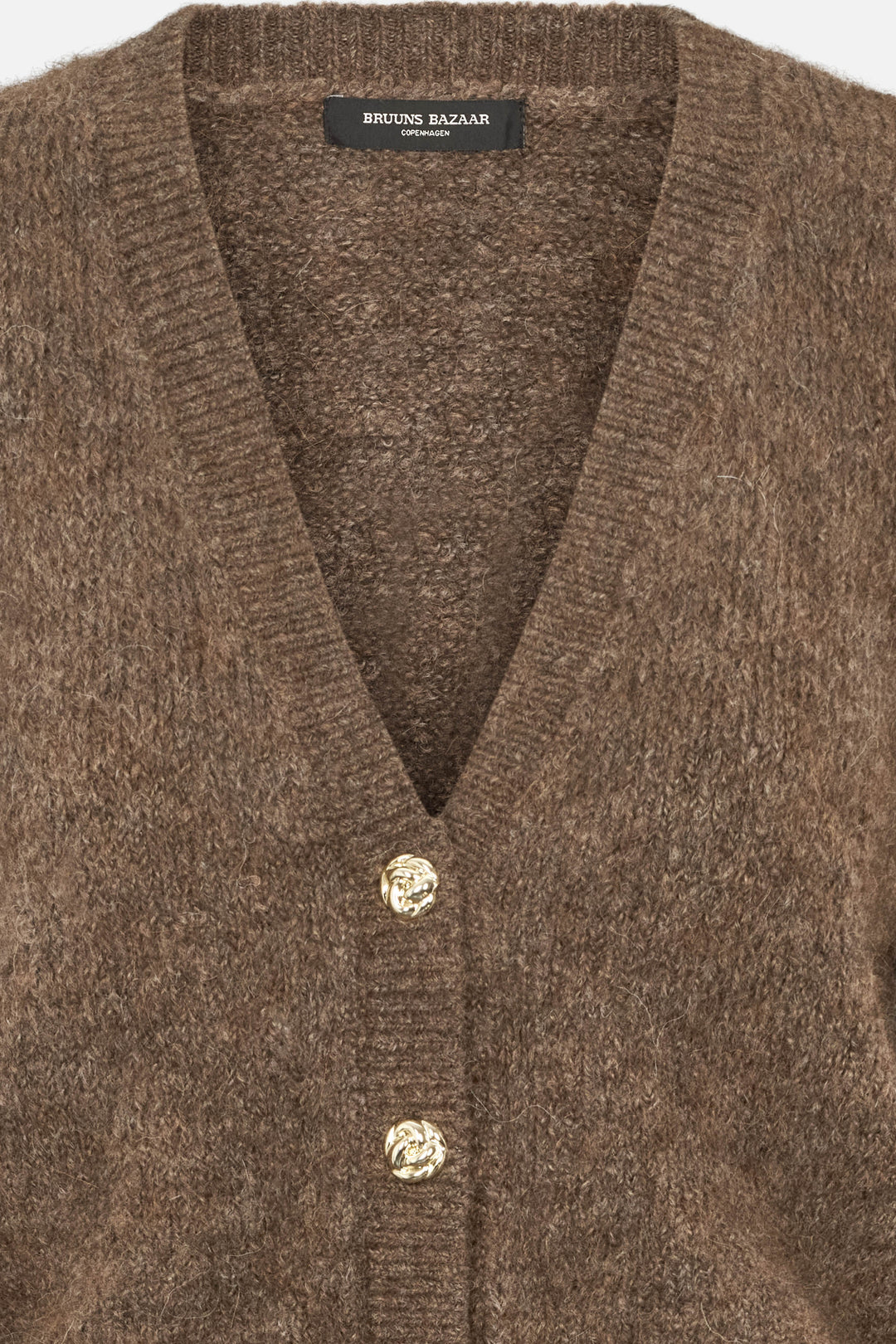 Bruuns Bazaar Women SyringabrushedBBKrista knit cardigan Knit Dark Brown