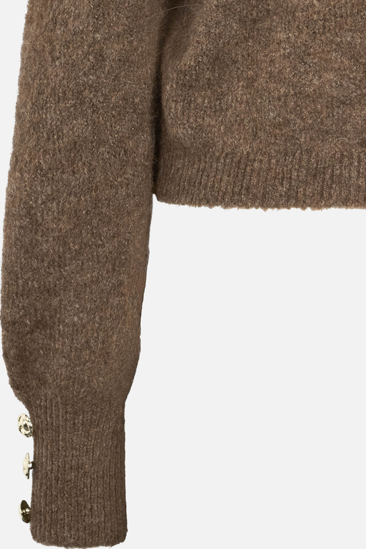 Bruuns Bazaar Women SyringabrushedBBKrista knit cardigan Knit Dark Brown