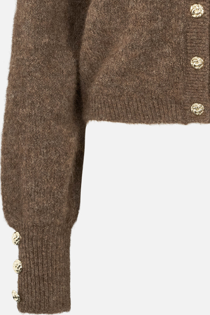 Bruuns Bazaar Women SyringabrushedBBKrista knit cardigan Knit Dark Brown