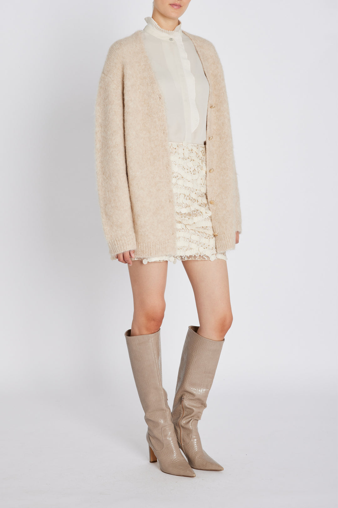 Bruuns Bazaar Women SyringabrushedBBVerna knit cardigan Knit Beige