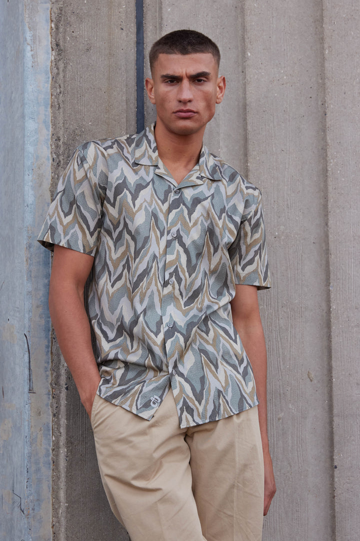 Bruuns Bazaar Men VanBBHomer AOP shirt Shirts Chevron