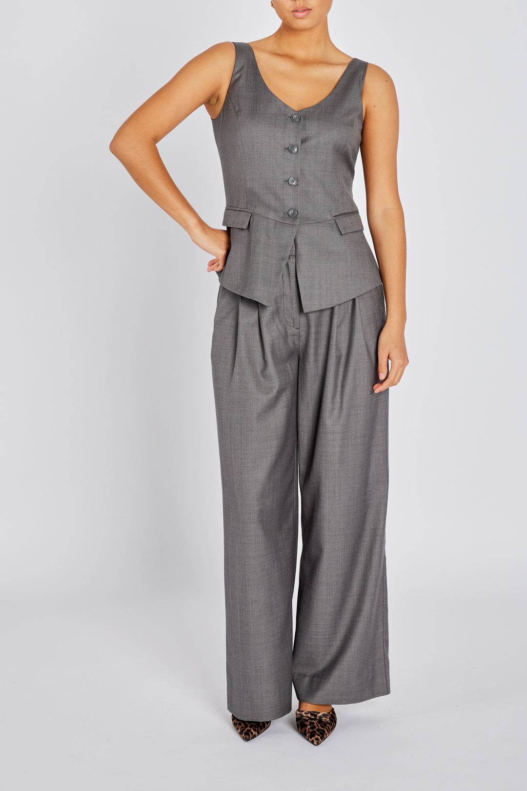 Bruuns Bazaar Women WaterlilyBBBeatus waistcoat Vest Grey Melange