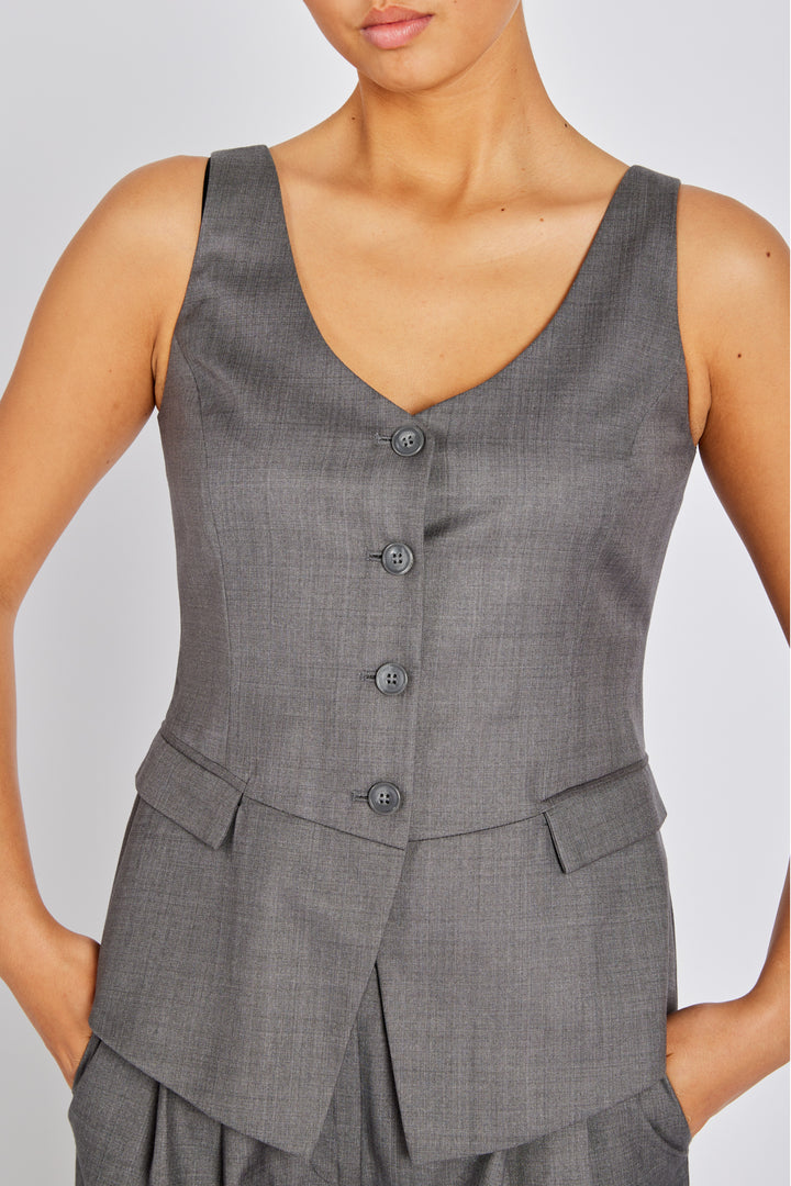 Bruuns Bazaar Women WaterlilyBBBeatus waistcoat Vest Grey Melange