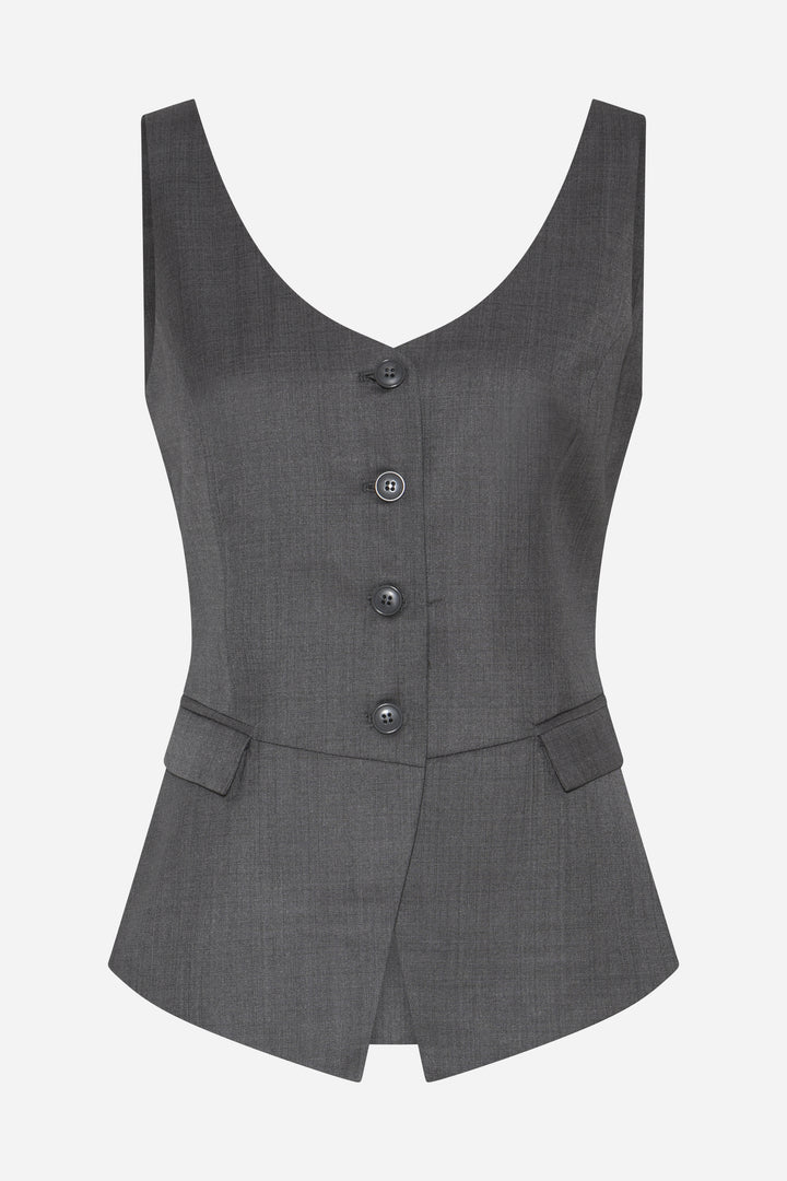 Bruuns Bazaar Women WaterlilyBBBeatus waistcoat Vest Grey Melange