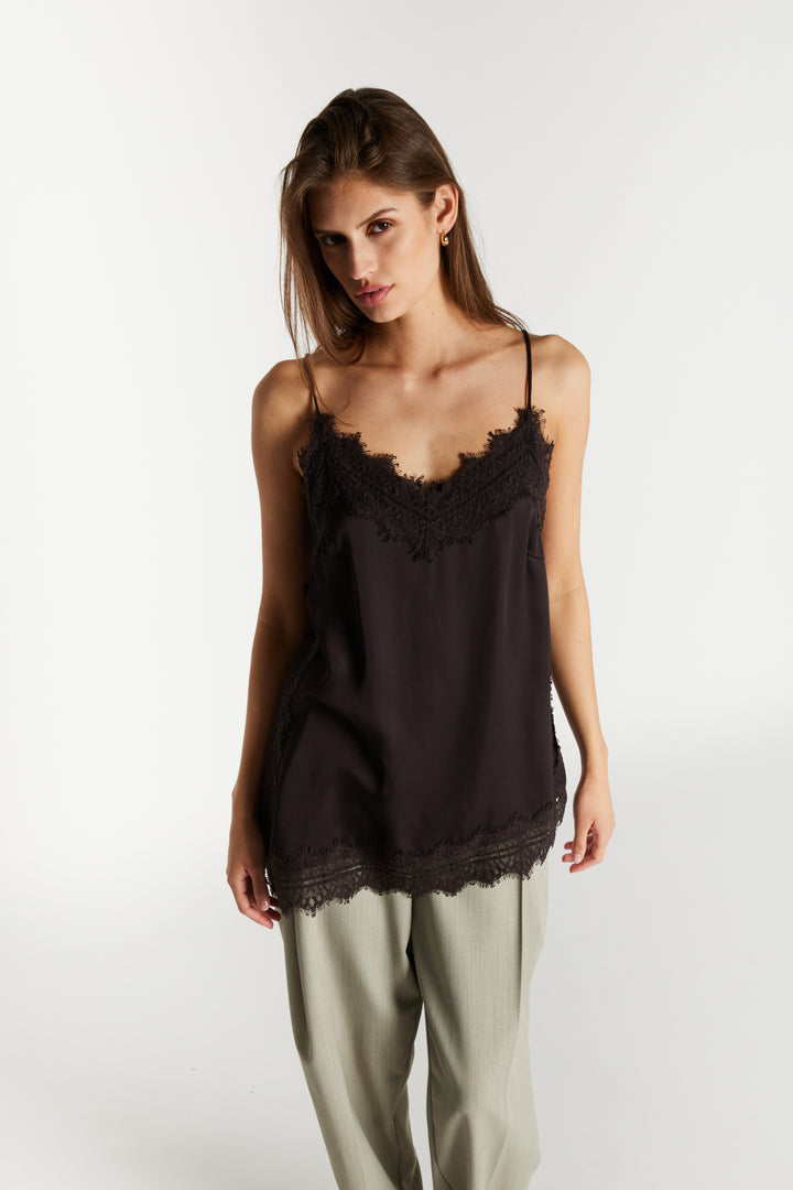 Bruuns Bazaar Women WeckiaBBCamila top Blouse Dark Brown
